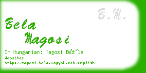 bela magosi business card